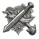 anvil sword iron sharpen iron  tattoo design idea