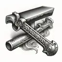 anvil sword iron sharpen iron  tattoo design idea