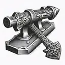 anvil sword iron sharpen iron  tattoo design idea
