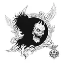 angel killing demon tattoo design idea