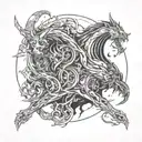 good vs evil tattoo design idea