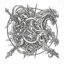 good vs evil tattoo design idea