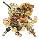  road splitting two paths evil good vs evil tattoo design idea