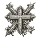 use the word saved to make a cross  tattoo design idea