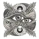  road splitting two paths good vs evil eye tattoo design idea