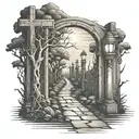 lighted pathway from open bible   tattoo design idea