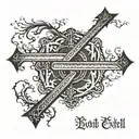  road splitting directions two paths good vs evil  tattoo design idea