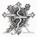  road splitting directions two paths good vs evil  tattoo design idea