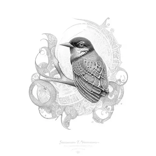 songbird tattoo design idea