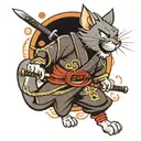 Samurai Tom and Jerry tattoo design idea