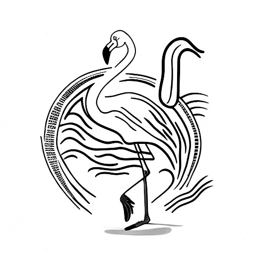 Flamingo with cowboy boots on tattoo design idea