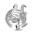 Flamingo with cowboy boots on tattoo design idea
