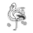 Flamingo with cowboy boots on tattoo design idea