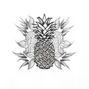 Pineapple tattoo design idea