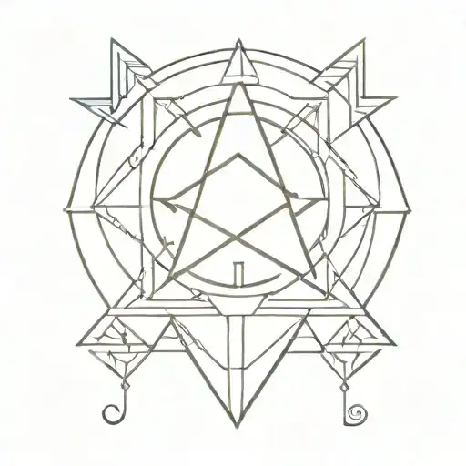 a geometric design incorporating symbols for sobriety and family and mental health tattoo design idea