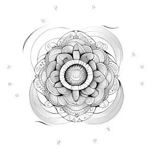 flowers life circle  tattoo design idea