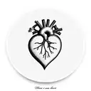 heart covered by flowers and in the middle of the heart the silhouette of a father and son tattoo design idea