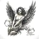 fallen angel tattoo design idea