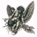 fallen angel tattoo design idea