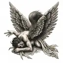 fallen angel tattoo design idea
