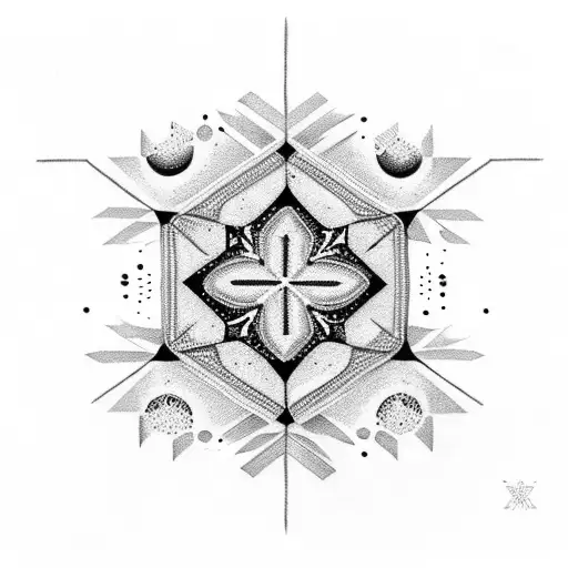 southern Cross surrounded by aboriginal dot art tattoo design idea