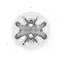 southern Cross surrounded by aboriginal dot art with dragons ans a runic words saying believe in yourself  tattoo design idea