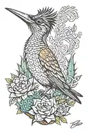 roadrunner on a cactus  tattoo design idea