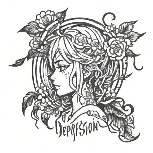 depression alone anxiety mental health tattoo design idea
