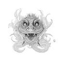 basilisk with floral background tattoo design idea