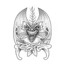 basilisk with floral background tattoo design idea