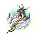 basilisk with floral background tattoo design idea