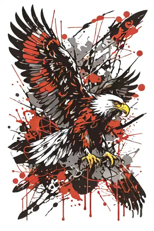 eagle in dive tattoo design idea
