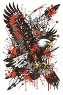 eagle in dive tattoo design idea