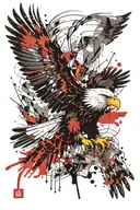 eagle in dive tattoo design idea