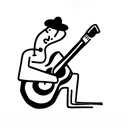 man playing guitar tattoo design idea