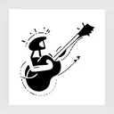 man playing guitar tattoo design idea
