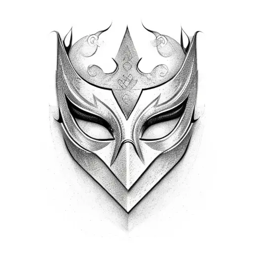 Masquerade mask with autism symbol tattoo design idea