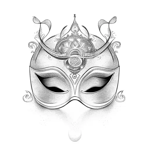 masquerade mask with infinity symbol tattoo design idea