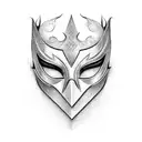 Masquerade mask with autism symbol tattoo design idea