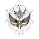 Masquerade mask with autism symbol tattoo design idea