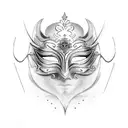 Masquerade mask with autism symbol tattoo design idea