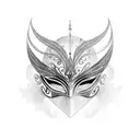 Masquerade mask with autism symbol tattoo design idea