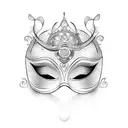 masquerade mask with infinity symbol tattoo design idea