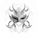 masquerade mask with infinity symbol tattoo design idea