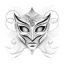 masquerade mask with infinity symbol tattoo design idea