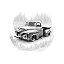 1953 red gmc truck tattoo design idea