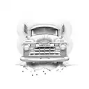 1953 red gmc truck tattoo design idea