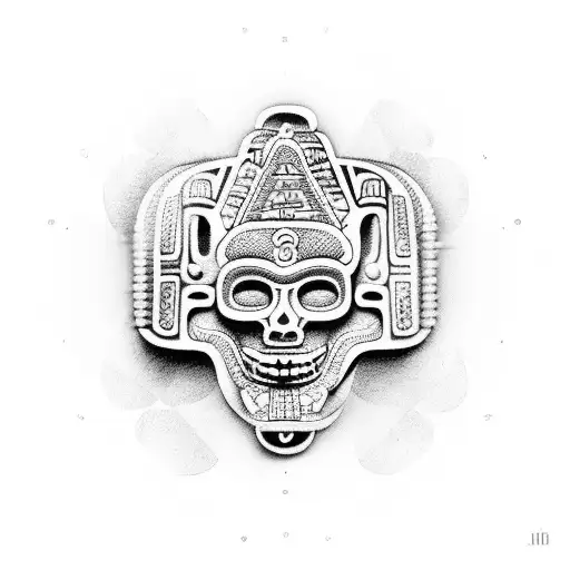 An ancient Mayan calendar integrated with modern computer circuitry tattoo design idea