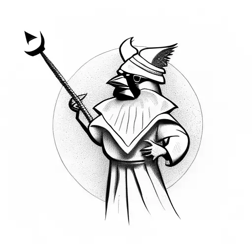 cardinal clutching a globe with an anchor tattoo design idea