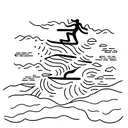 person diving off cliff into water tattoo design idea
